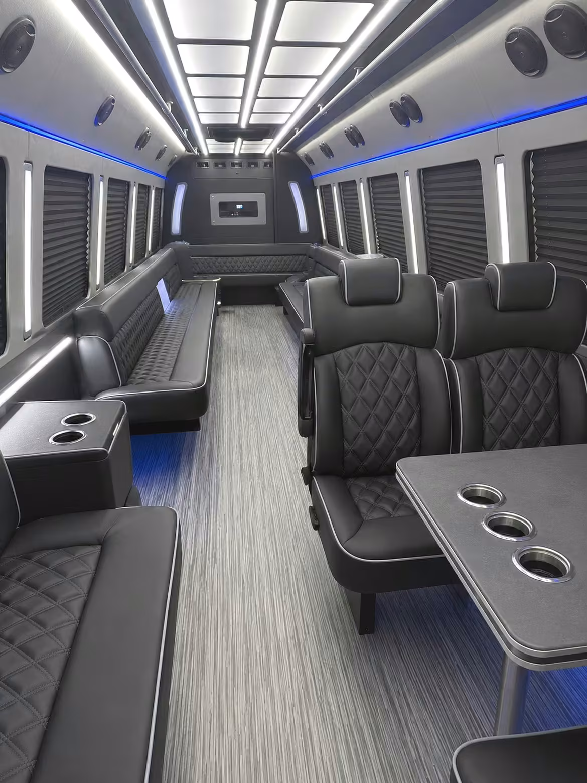 20 passenger party bus inside