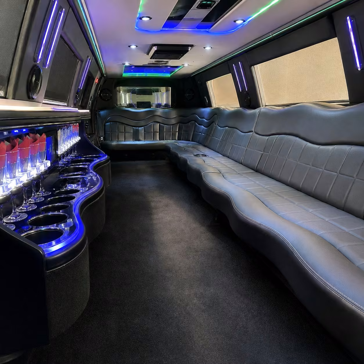 escalade limo inside