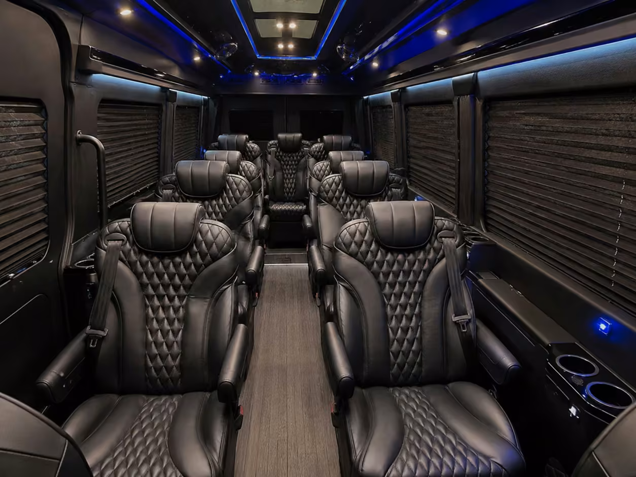 sprinter van rental with driver inside